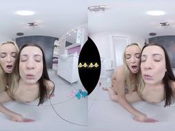 Virtualpee - VR Urinate gulping and faux-cock have fun on the douche floor