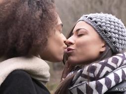 French ebony and Latina lesbians