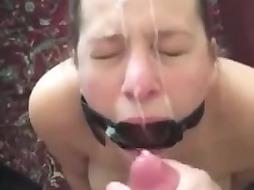 ring gagged wife bj and facial