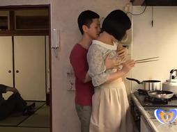 Chinese Cougar Can't Fight Back Him in Home Kitchen